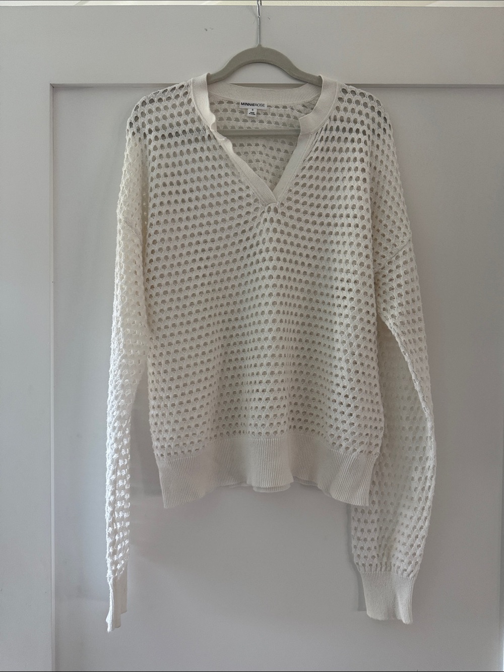 Minnie Rose Cream V-Neck Sweater